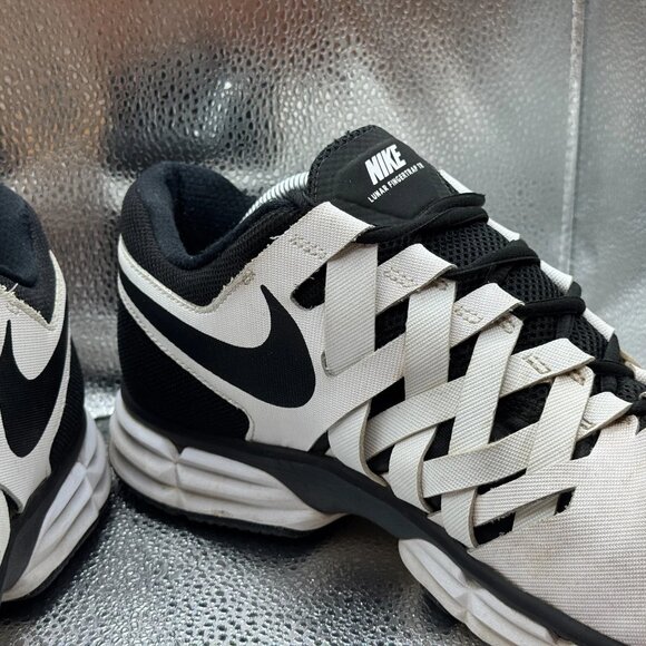Size 11W Nike Lunar Fingertrap TR 4E Wide Mens White Black‎ Sneakers 898065-100 - Picture 6 of 12